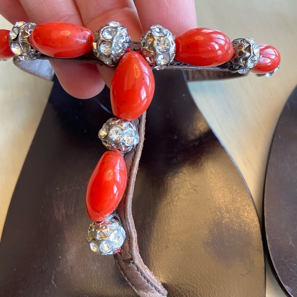 Pella Moda Leather Jeweled Sandals - Picture 2 of 7